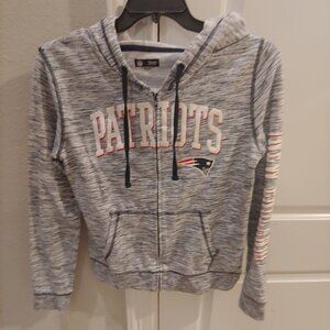 New England Patriots Hoodie Women M Medium Blue Team Apparel Sweatshirt Full Zip